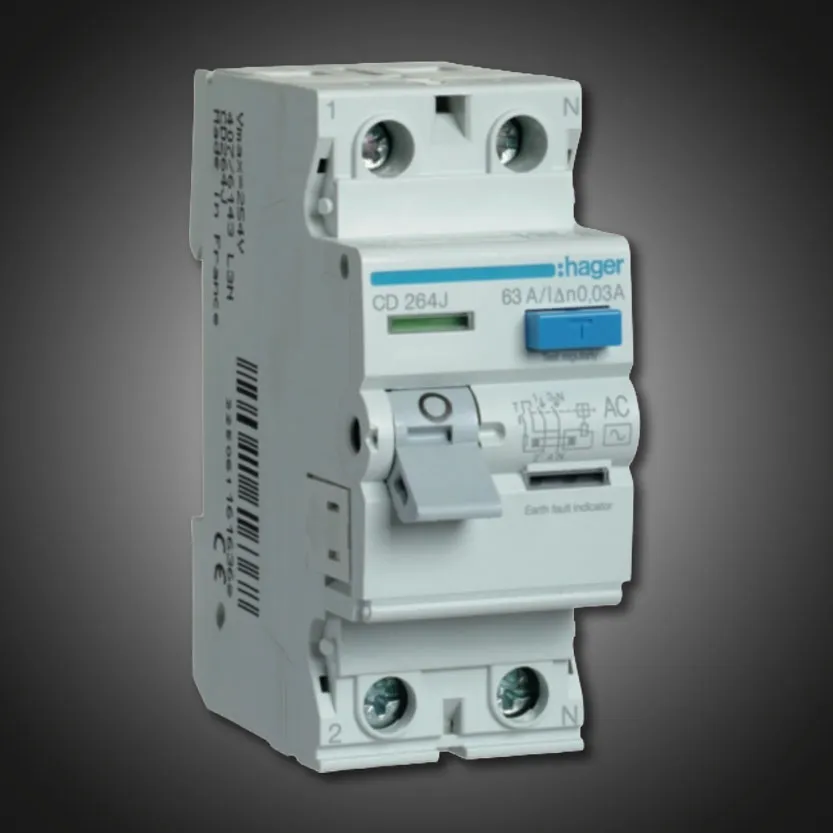 Hager 63A 30mA 2P AC Earth Leakage